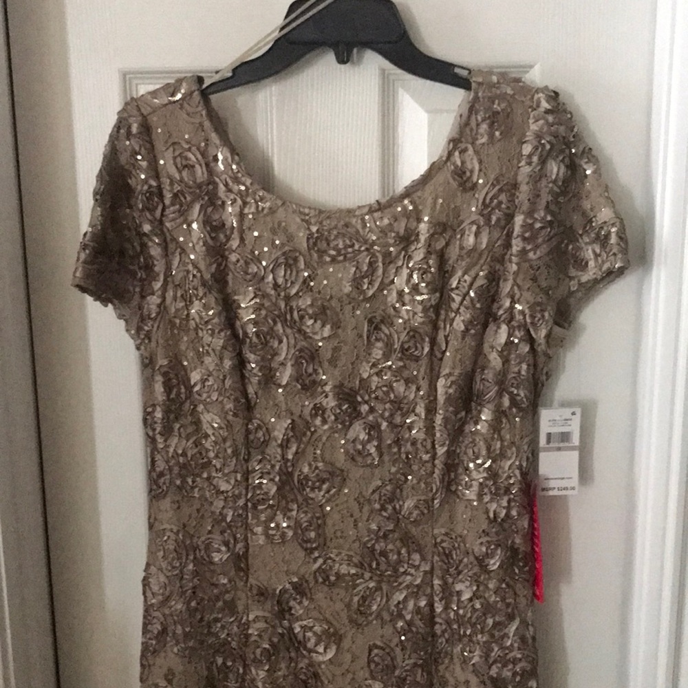 Never worn formal dress by Alex Evenings, Size 12, Champagne color